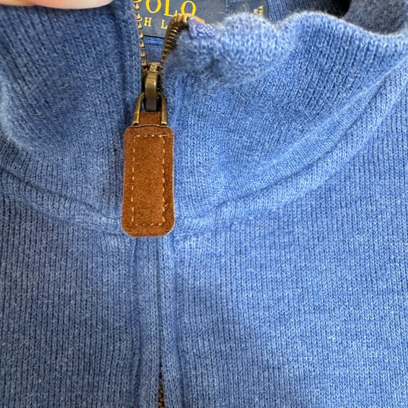 Polo Ralph Lauren Blue 1/4 Zip p 100% Cotton Sweater - Size: Large - Picture 2 of 6